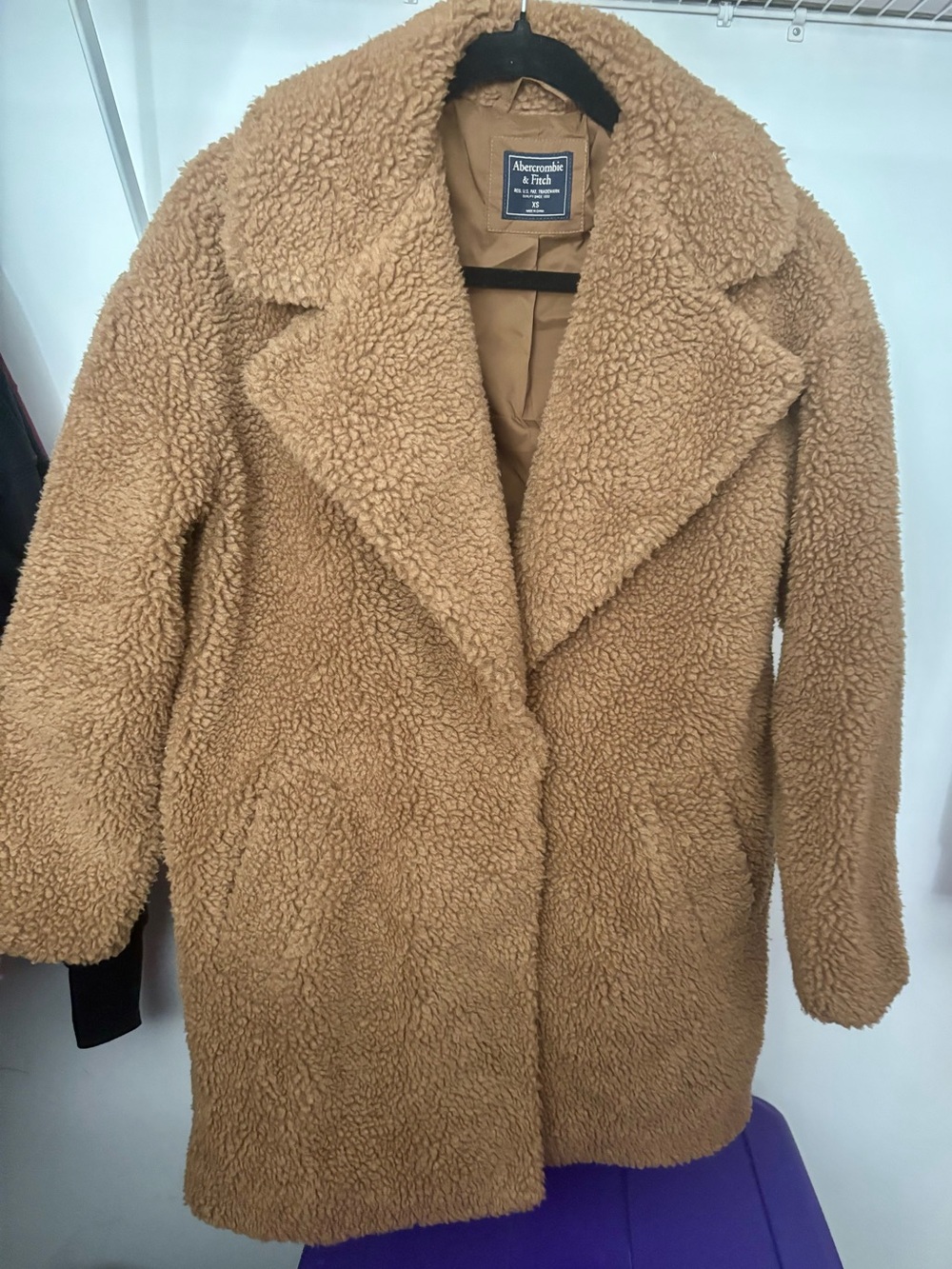 Abercrombie & Fitch Camel Teddy Sherpa Coat
